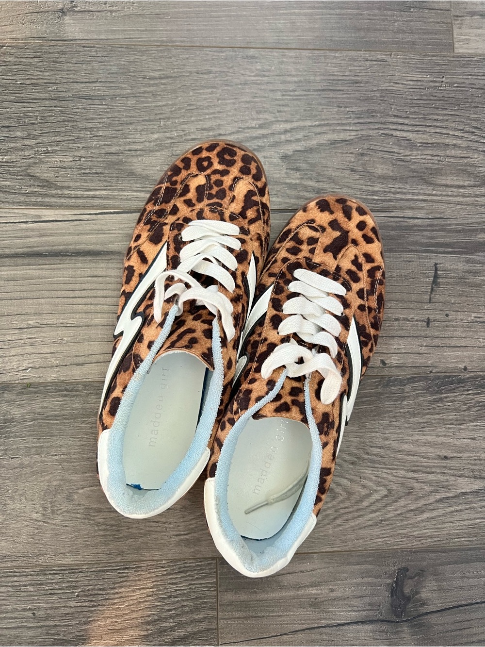 Madden Girl Leopard-Print Sneakers with White Stripe - Picture 2 of 4